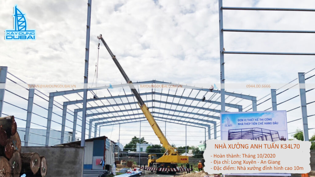 Thi công xây dựng nhà xưởng tại An Giang 3 Công trình nhà xưởng tại Long Xuyên An Giang