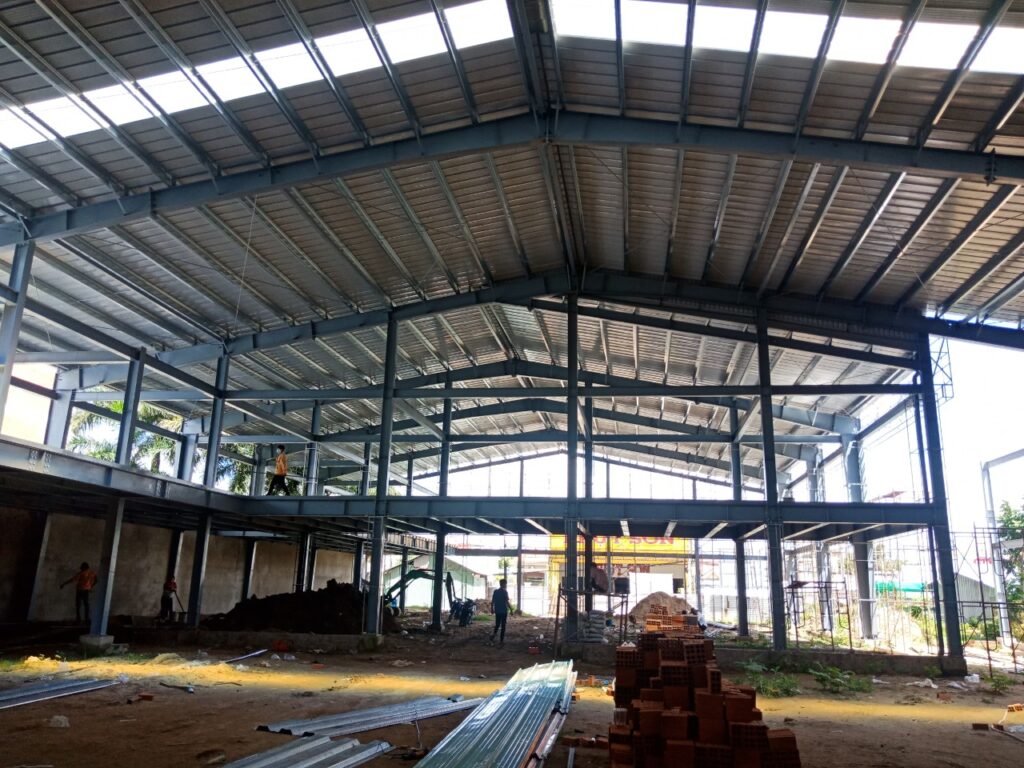 Công Trình Nhà Thép Tiền Chế Gara Ô Tô G-Star Cà Mau 12 Cong trinh kho xuong ca mau