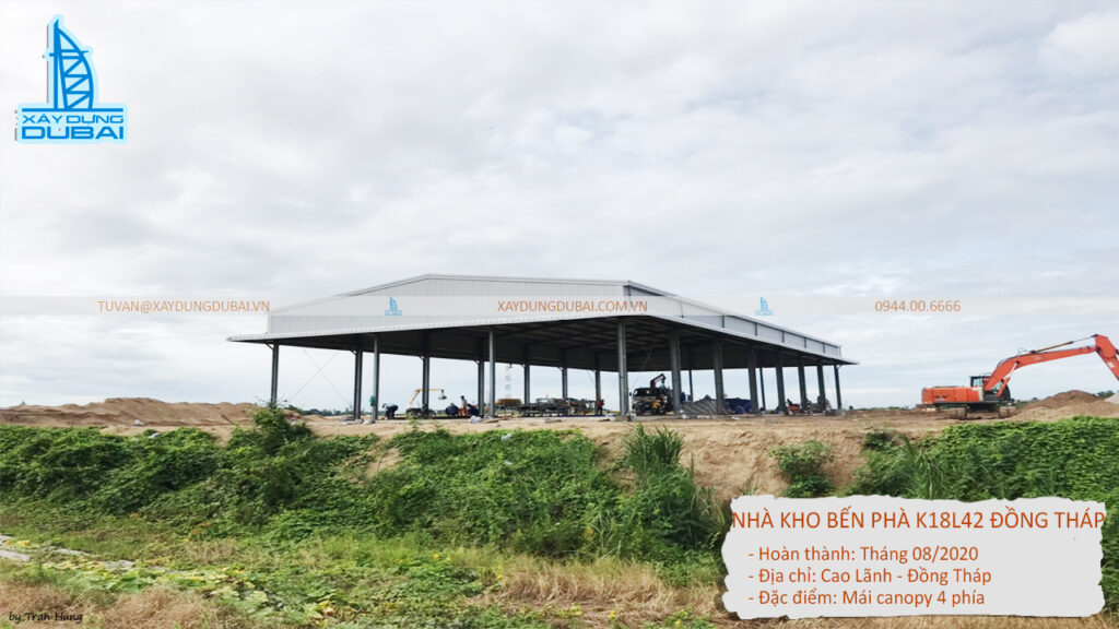 Thi công xây dựng nhà xưởng tại Đồng Tháp 1 Công trình nhà xe bến phà tại đồng tháp