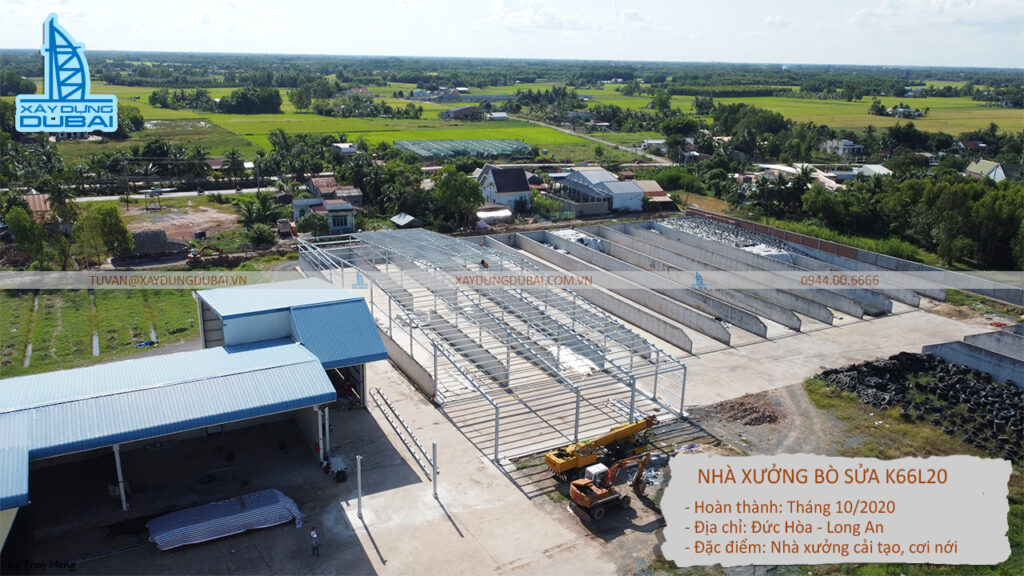 Dự án nhà thép tiền chế bò sữa Long An