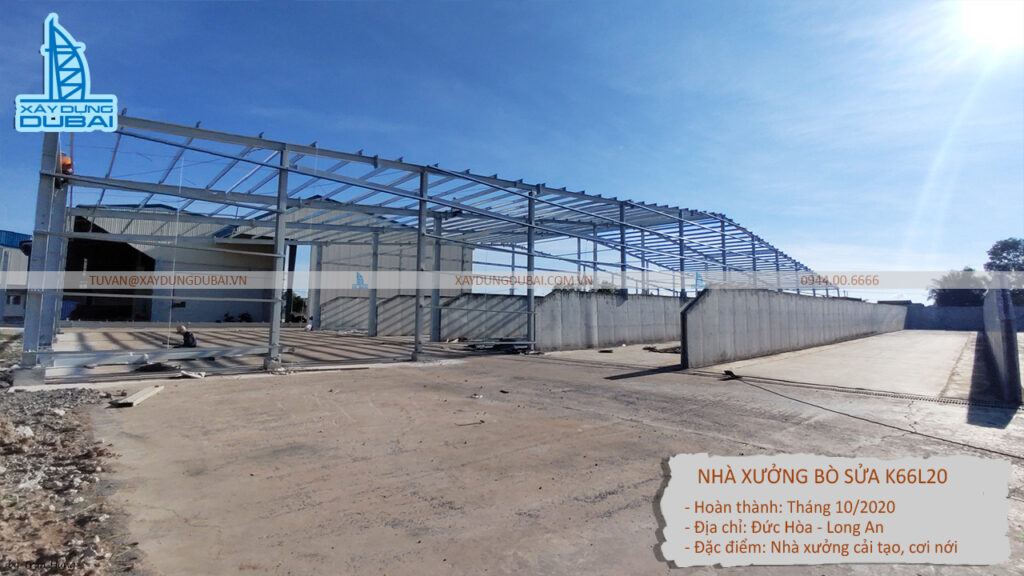 Dự án nhà thép tiền chế bo sữa