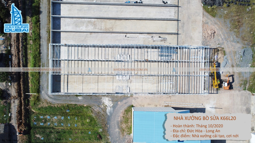 Dự án nhà thép tiền chế bồ sửa Long An K66l20