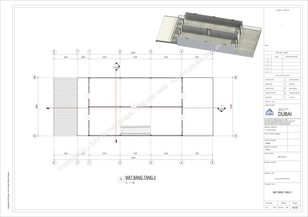 Kết cấu thép nhà dân dụng miễn phí 5 NO K10L27 CM D1805 23 Sheet A2 02 MAT BANG TANG 2