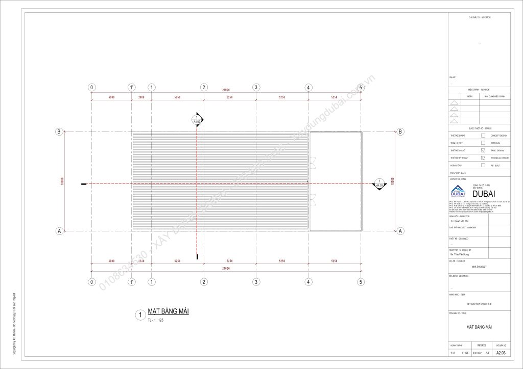Kết cấu thép nhà dân dụng miễn phí 6 NO K10L27 CM D1805 23 Sheet A2 03 MAT BANG MAI