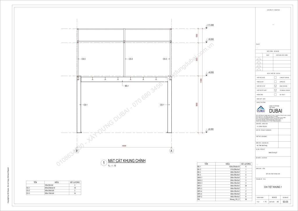 Kết cấu thép nhà dân dụng miễn phí 14 NO K10L27 CM D1805 23 Sheet S3 03 CHI TIET KHUNG 1