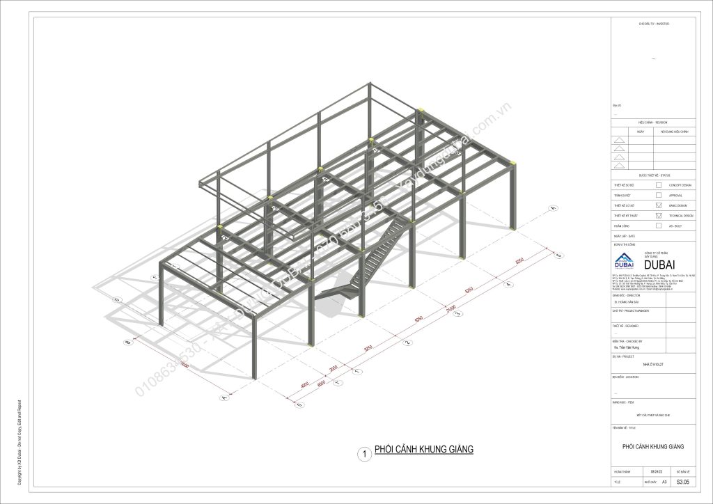 Kết cấu thép nhà dân dụng miễn phí 16 NO K10L27 CM D1805 23 Sheet S3 05 PHOI CANH KHUNG GIANG