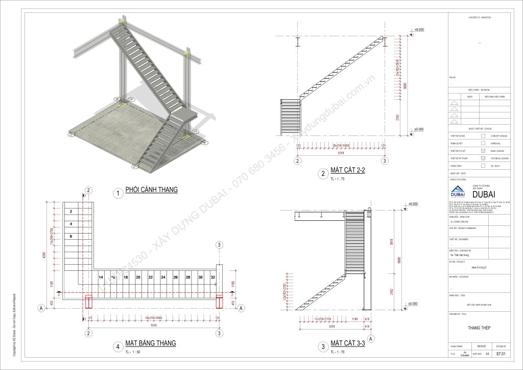 Kết cấu thép nhà dân dụng miễn phí 18 NO K10L27 CM D1805 23 Sheet S7 01 THANG THEP