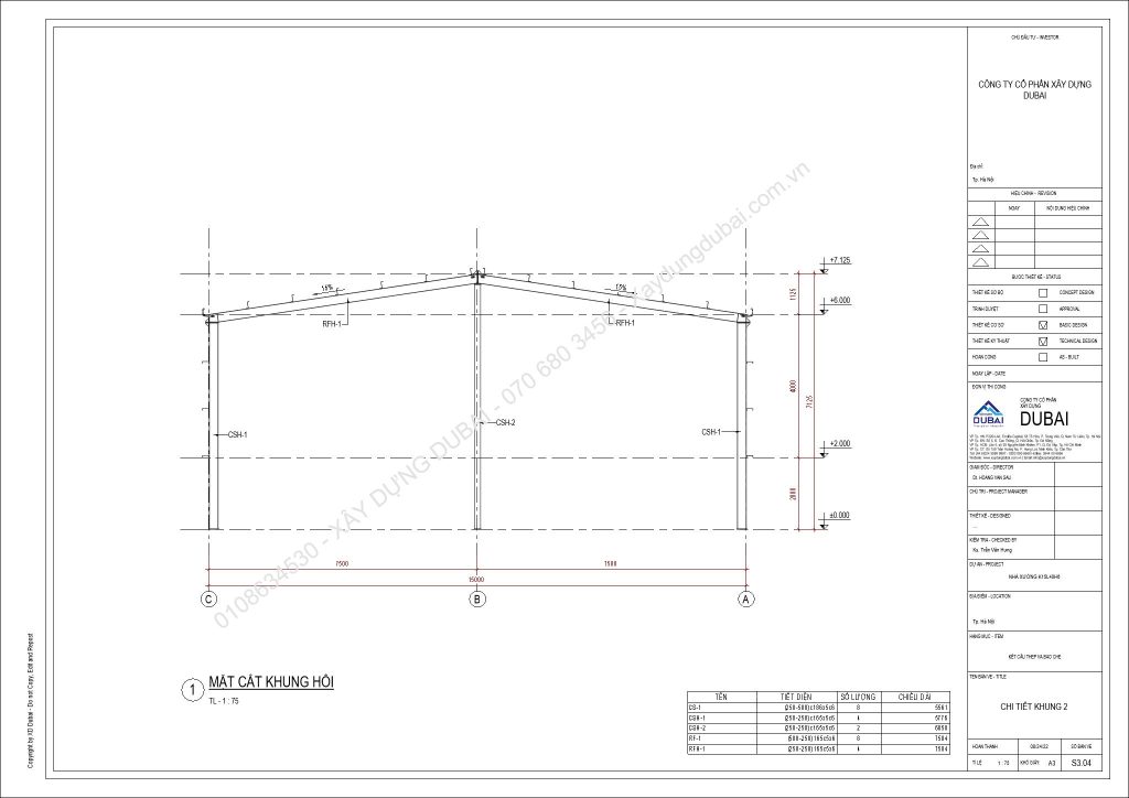 HỒ SƠ THIẾT KẾ NHÀ XƯỞNG RỘNG 15M DÀI 40M CAO 6M MIỄN PHÍ! 13 NX K15L40H6 Sheet S3 04 CHI TIET KHUNG 2
