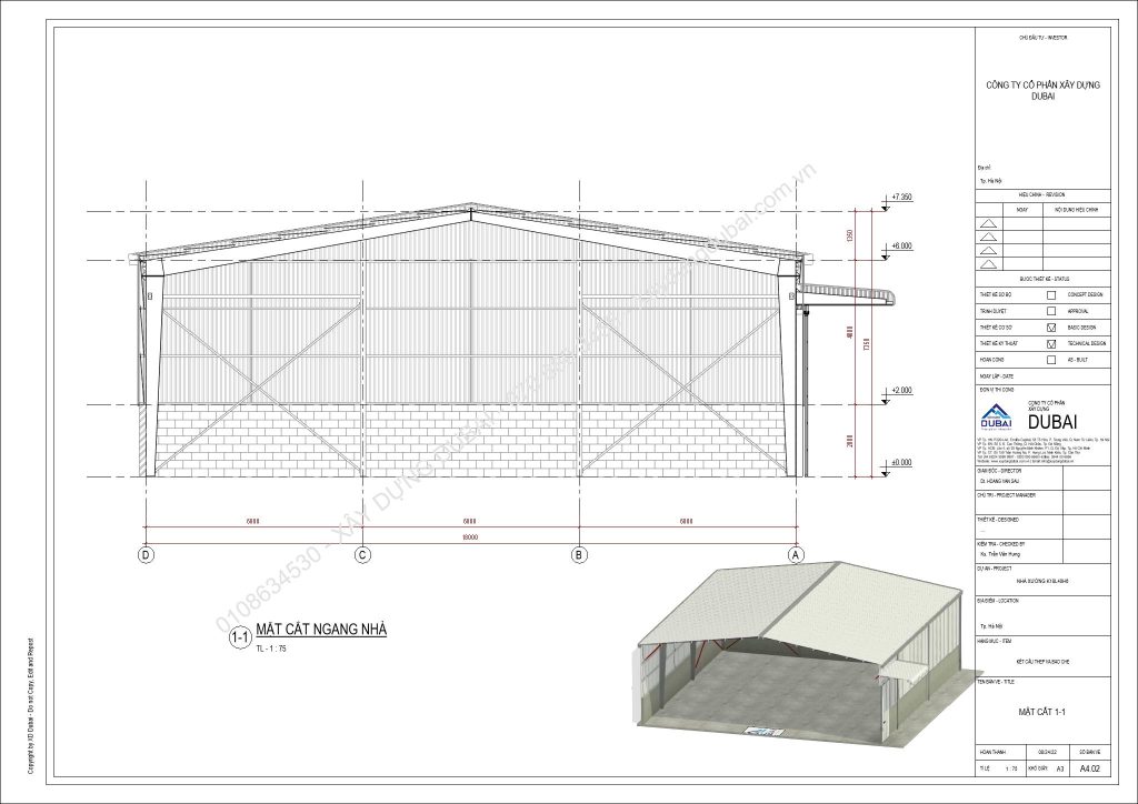 HỒ SƠ THIẾT KẾ NHÀ XƯỞNG RỘNG 18M DÀI 40M CAO 6M MIỄN PHÍ! 10 NX K18L40H6 Sheet A4 02 MAT CAT 1 1