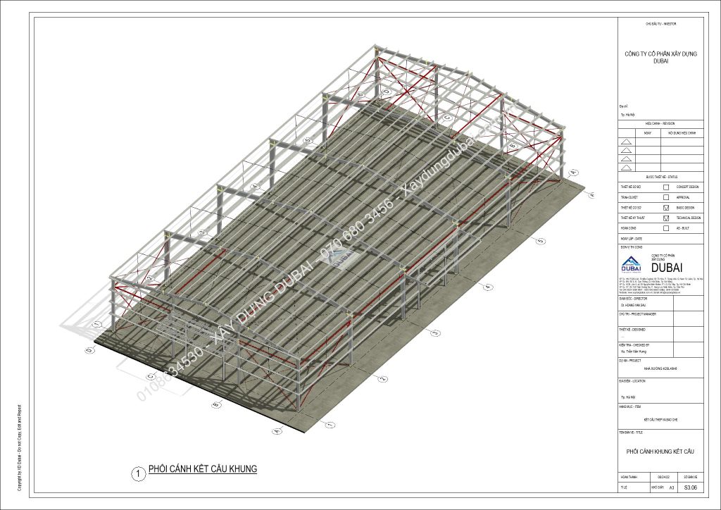 HỒ SƠ THIẾT KẾ NHÀ XƯỞNG RỘNG 20M DÀI 40M CAO 6M MIỄN PHÍ! 15 NX K20L40H6 Sheet S3 06 PHOI CANH KHUNG KET CAU