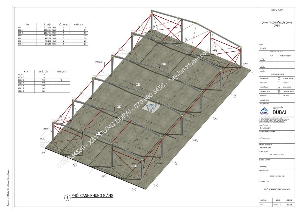 Hồ sơ thiết kế nhà xưởng rộng 22m dài 40m cao 6m miễn phí! 14 NX K22L40H6 Sheet S3 05 PHOI CANH KHUNG GIANG