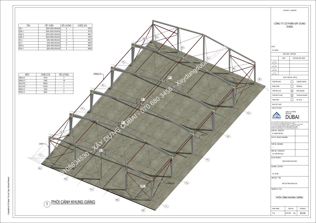 Hồ sơ thiết kế nhà xưởng rộng 24m dài 40m cao 6m miễn phí! 17 NX K24L40H6 Sheet S3 05 PHOI CANH KHUNG GIANG