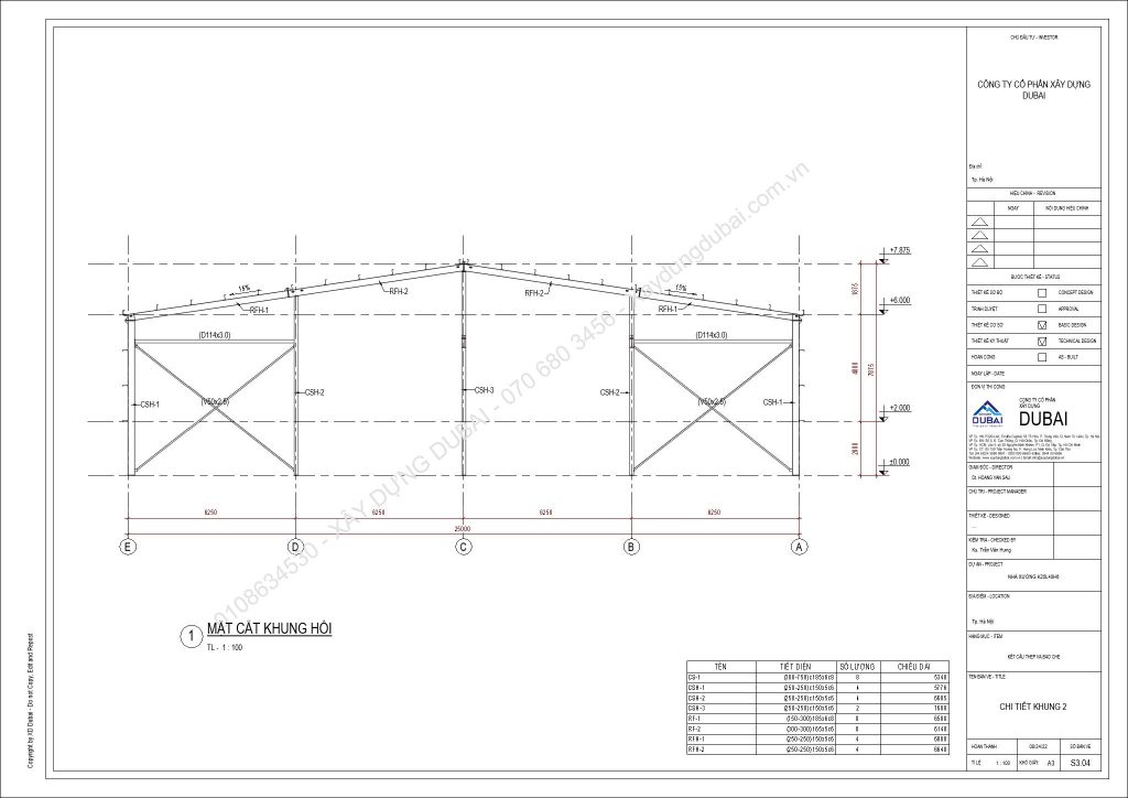HỒ SƠ THIẾT KẾ NHÀ XƯỞNG RỘNG 25M DÀI 40M CAO 6M MIỄN PHÍ! 13 NX K25L40H6 Sheet S3 04 CHI TIET KHUNG 2