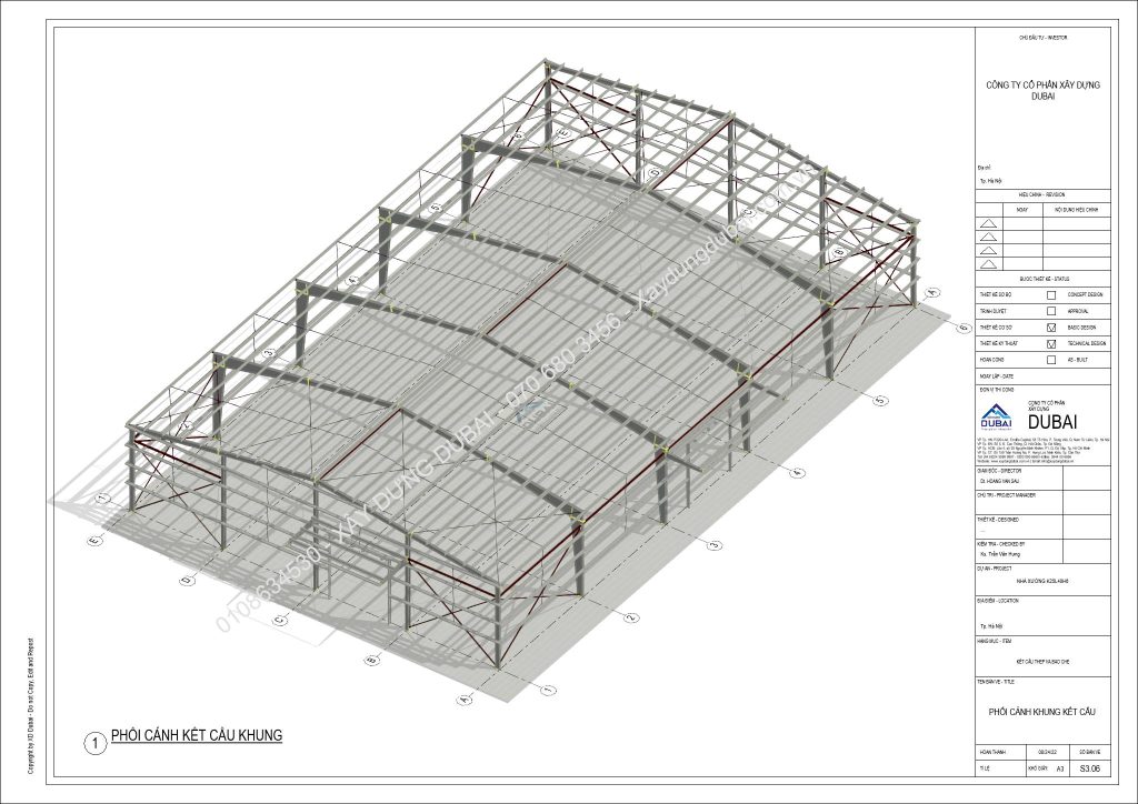 HỒ SƠ THIẾT KẾ NHÀ XƯỞNG RỘNG 25M DÀI 40M CAO 6M MIỄN PHÍ! 15 NX K25L40H6 Sheet S3 06 PHOI CANH KHUNG KET CAU