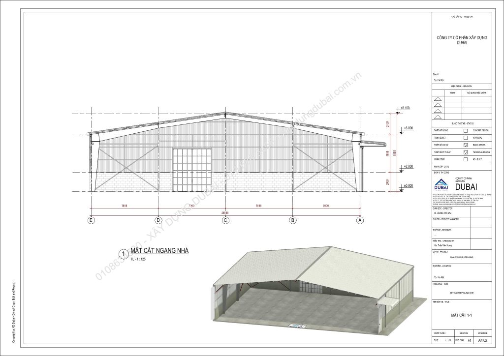HỒ SƠ THIẾT KẾ NHÀ XƯỞNG RỘNG 28M DÀI 40M CAO 6M MIỄN PHÍ! 10 NX K28L40H6 Sheet A4 02 MAT CAT 1 1