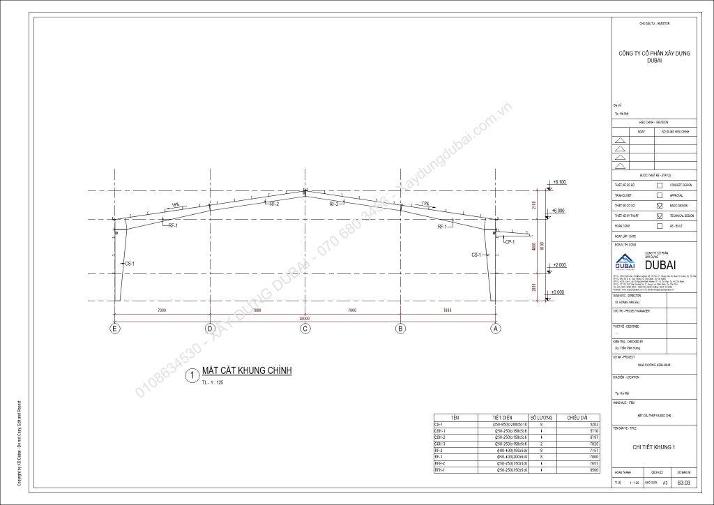 HỒ SƠ THIẾT KẾ NHÀ XƯỞNG RỘNG 28M DÀI 40M CAO 6M MIỄN PHÍ! 12 NX K28L40H6 Sheet S3 03 CHI TIET KHUNG 1