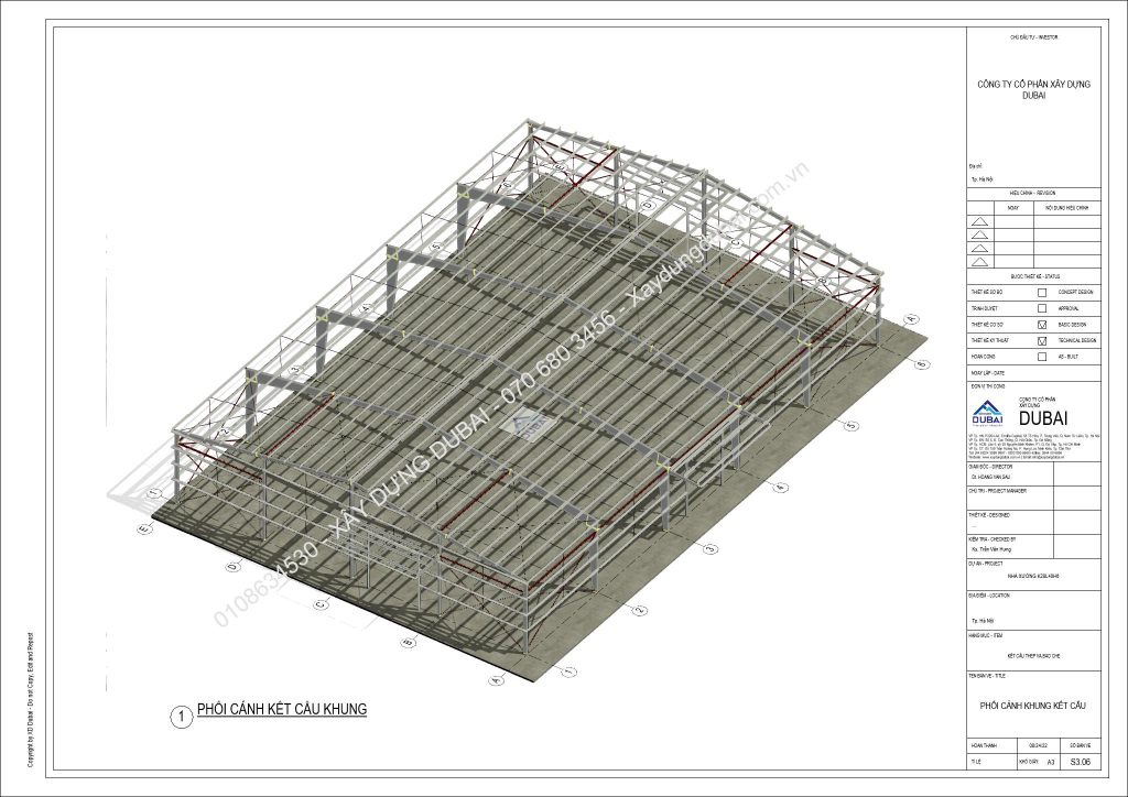 HỒ SƠ THIẾT KẾ NHÀ XƯỞNG RỘNG 28M DÀI 40M CAO 6M MIỄN PHÍ! 15 NX K28L40H6 Sheet S3 06 PHOI CANH KHUNG KET CAU