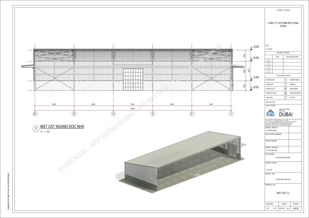 HỒ SƠ THIẾT KẾ NHÀ XƯỞNG RỘNG 30M DÀI 40M CAO 6M MIỄN PHÍ! 11 NX K30L40H6 Sheet A4 03 MAT CAT 2 2