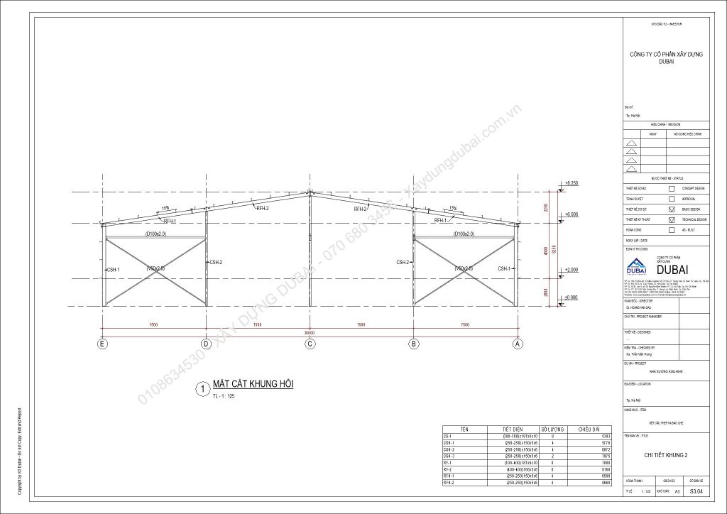 HỒ SƠ THIẾT KẾ NHÀ XƯỞNG RỘNG 30M DÀI 40M CAO 6M MIỄN PHÍ! 13 NX K30L40H6 Sheet S3 04 CHI TIET KHUNG 2