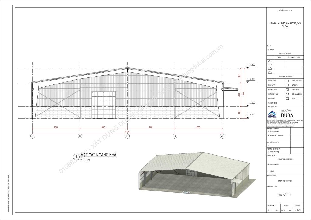 HỒ SƠ THIẾT KẾ NHÀ XƯỞNG RỘNG 32M DÀI 40M CAO 6M MIỄN PHÍ! 10 NX K32L40H6 Sheet A4 02 MAT CAT 1 1