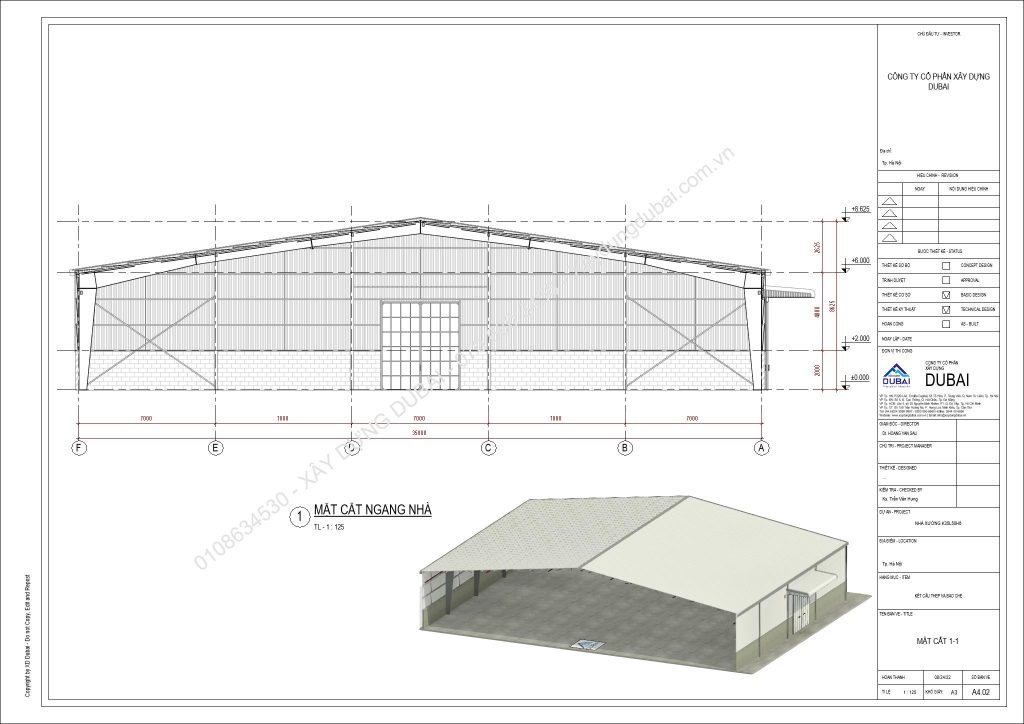 HỒ SƠ THIẾT KẾ NHÀ XƯỞNG RỘNG 35M DÀI 50M CAO 6M MIỄN PHÍ! 10 NX K35L50H6 Sheet A4 02 MAT CAT 1 1