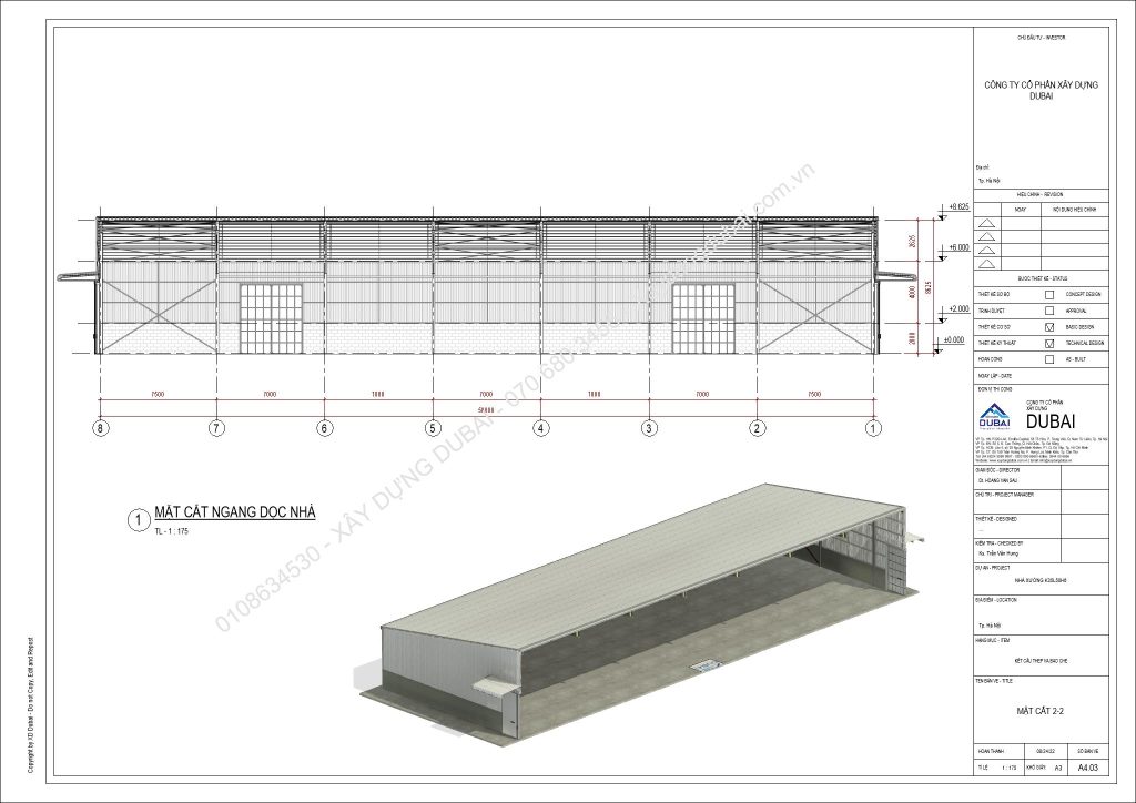 HỒ SƠ THIẾT KẾ NHÀ XƯỞNG RỘNG 35M DÀI 50M CAO 6M MIỄN PHÍ! 11 NX K35L50H6 Sheet A4 03 MAT CAT 2 2