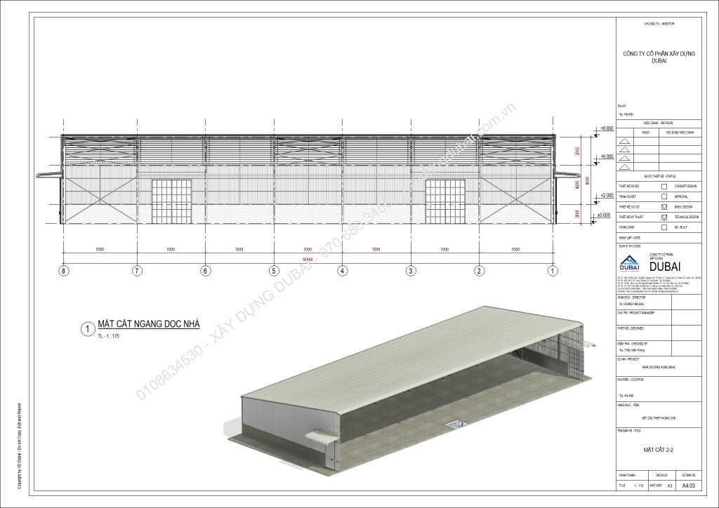 HỒ SƠ THIẾT KẾ NHÀ XƯỞNG RỘNG 38M DÀI 50M CAO 6M MIỄN PHÍ! 11 NX K38L50H6 Sheet A4 03 MAT CAT 2 2