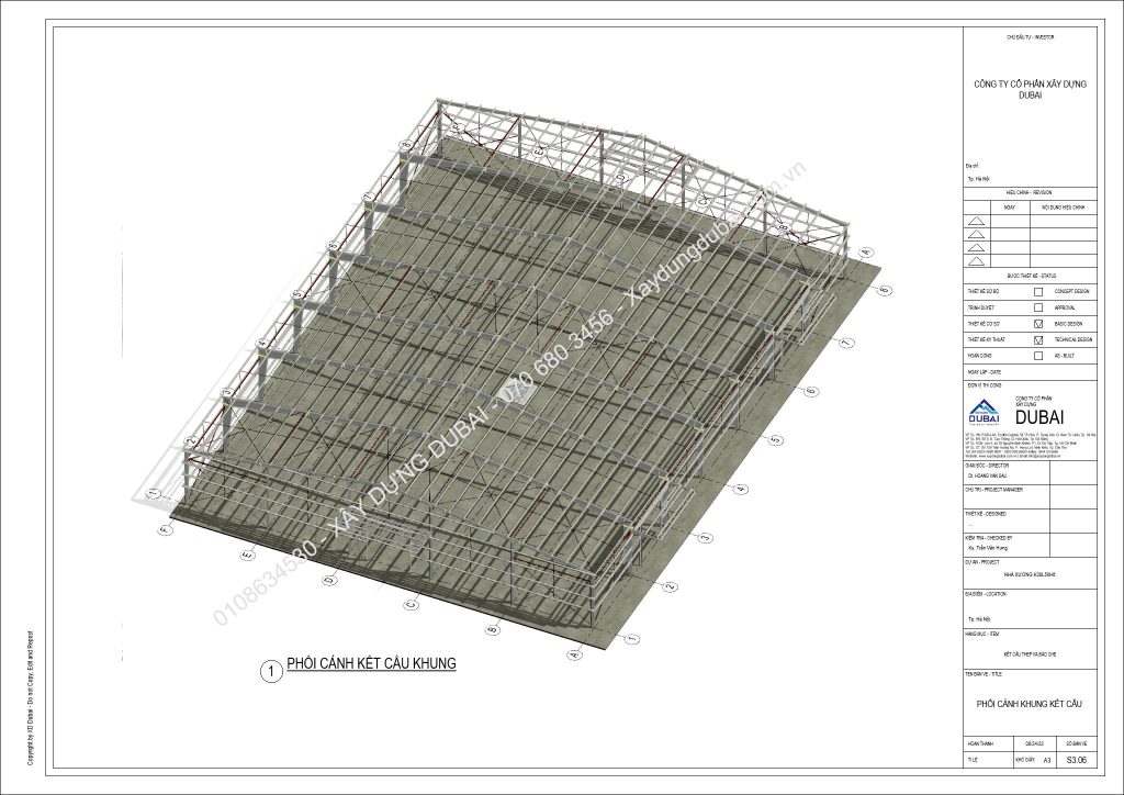 HỒ SƠ THIẾT KẾ NHÀ XƯỞNG RỘNG 38M DÀI 50M CAO 6M MIỄN PHÍ! 15 NX K38L50H6 Sheet S3 06 PHOI CANH KHUNG KET CAU