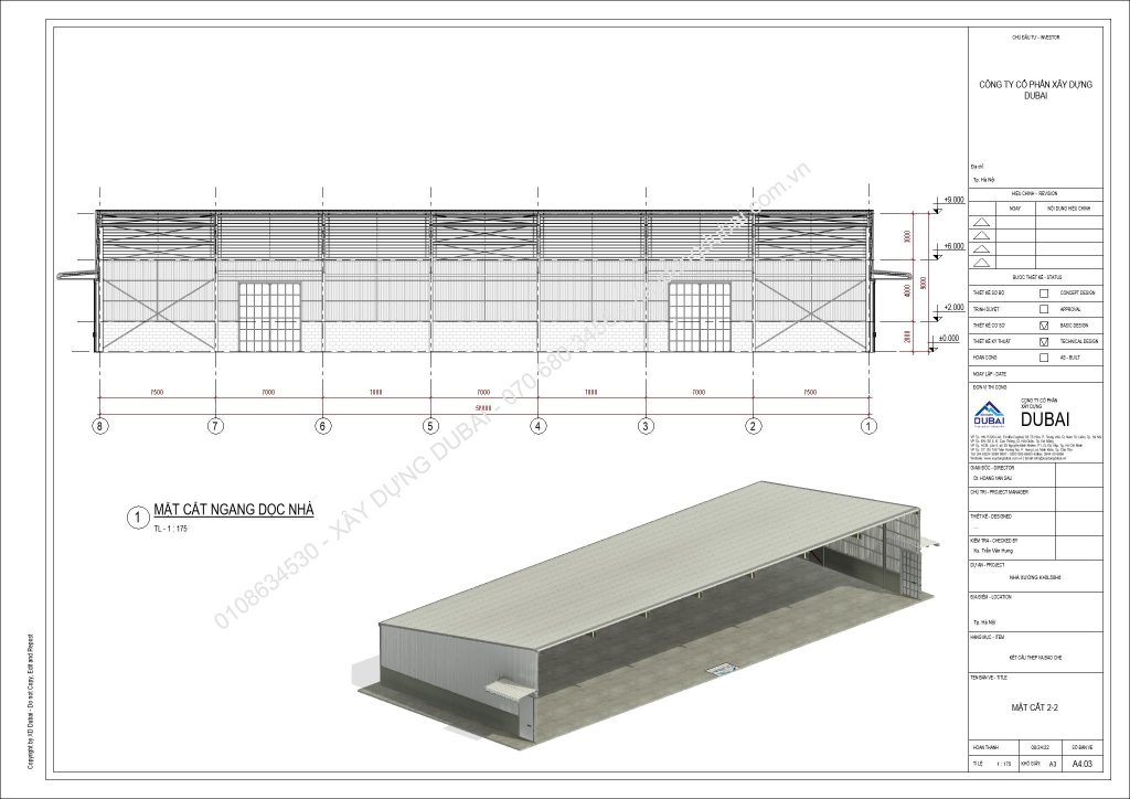 HỒ SƠ THIẾT KẾ NHÀ XƯỞNG RỘNG 40M DÀI 50M CAO 6M MIỄN PHÍ! 11 NX K40L50H6 Sheet A4 03 MAT CAT 2 2