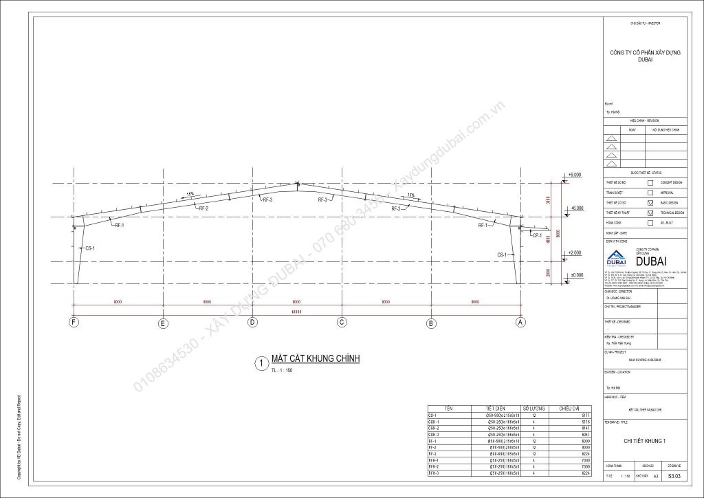 HỒ SƠ THIẾT KẾ NHÀ XƯỞNG RỘNG 40M DÀI 50M CAO 6M MIỄN PHÍ! 12 NX K40L50H6 Sheet S3 03 CHI TIET KHUNG 1