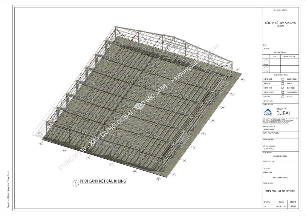 HỒ SƠ THIẾT KẾ NHÀ XƯỞNG RỘNG 40M DÀI 50M CAO 6M MIỄN PHÍ! 15 NX K40L50H6 Sheet S3 06 PHOI CANH KHUNG KET CAU