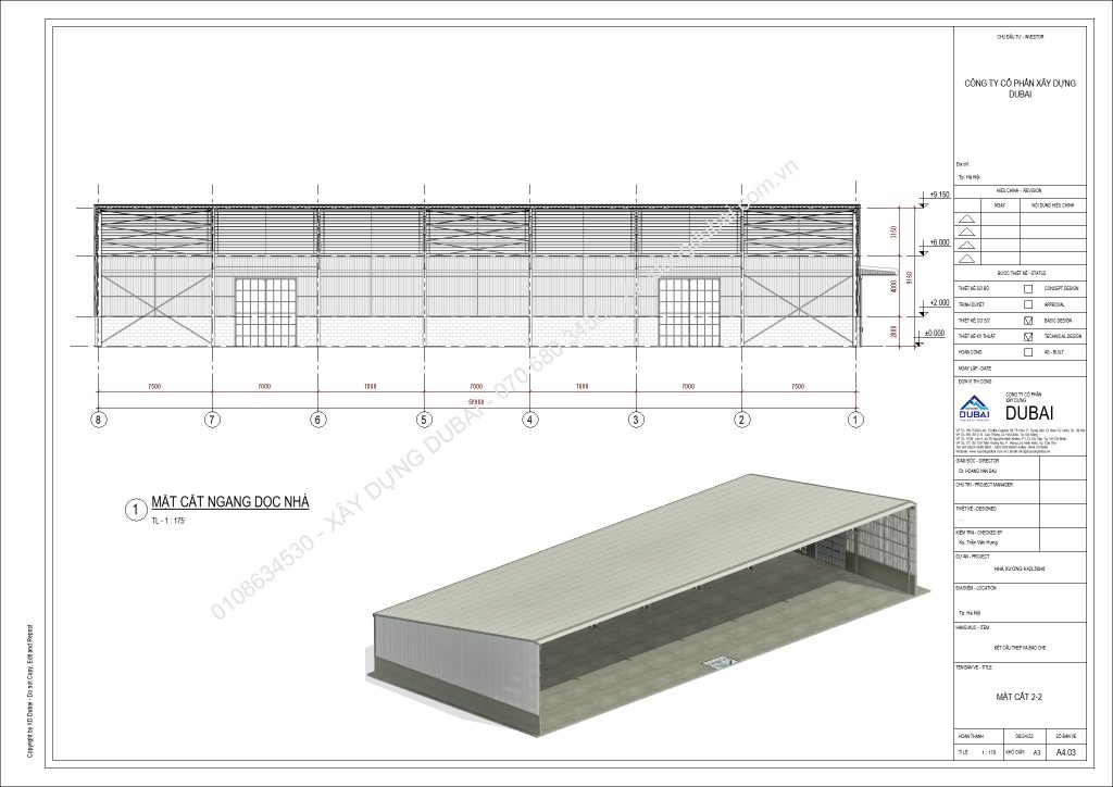 HỒ SƠ THIẾT KẾ NHÀ XƯỞNG RỘNG 42M DÀI 50M CAO 6M MIỄN PHÍ! 11 NX K42L50H6 Sheet A4 03 MAT CAT 2 2