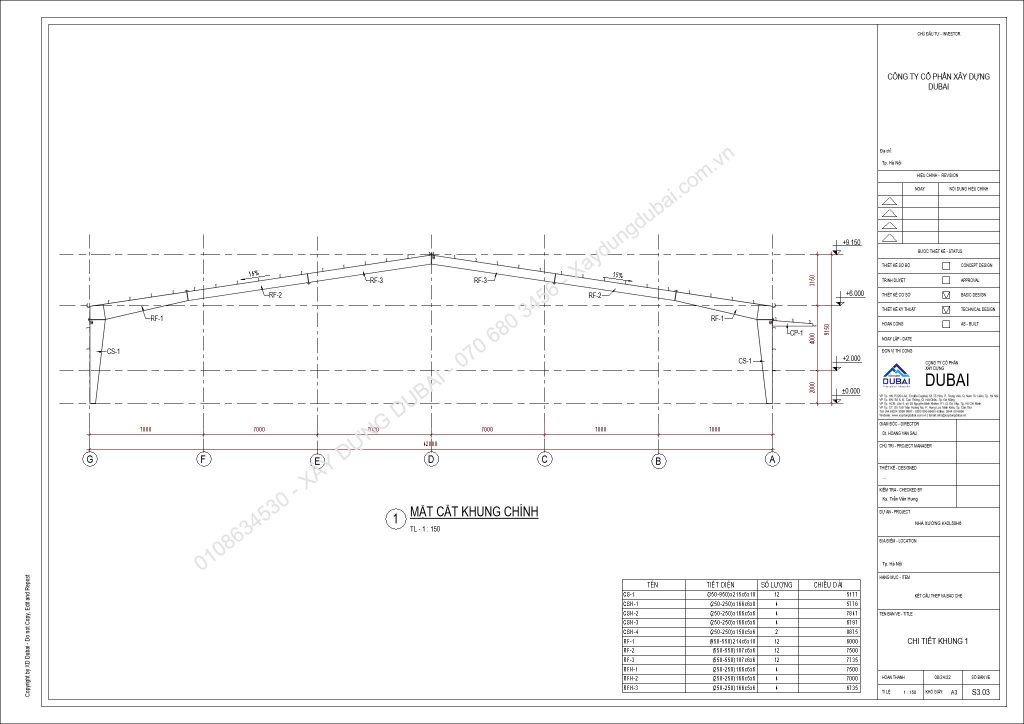 HỒ SƠ THIẾT KẾ NHÀ XƯỞNG RỘNG 42M DÀI 50M CAO 6M MIỄN PHÍ! 12 NX K42L50H6 Sheet S3 03 CHI TIET KHUNG 1