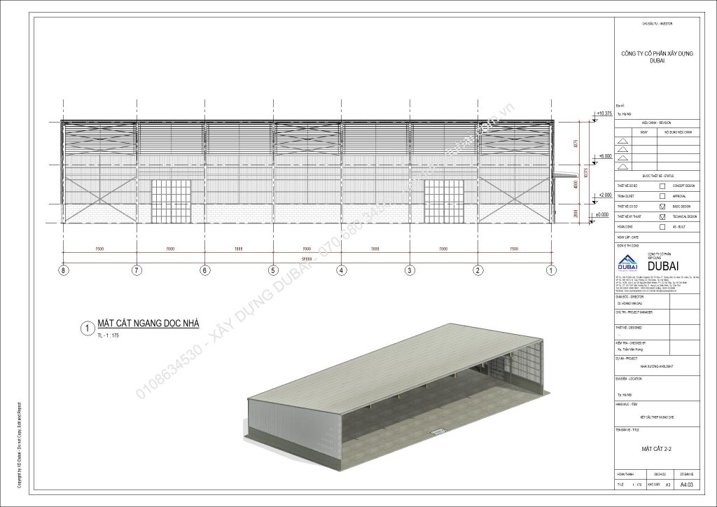 HỒ SƠ THIẾT KẾ NHÀ XƯỞNG RỘNG 45M DÀI 50M CAO 7M MIỄN PHÍ! 11 NX K45L50H7 Sheet A4 03 MAT CAT 2 2