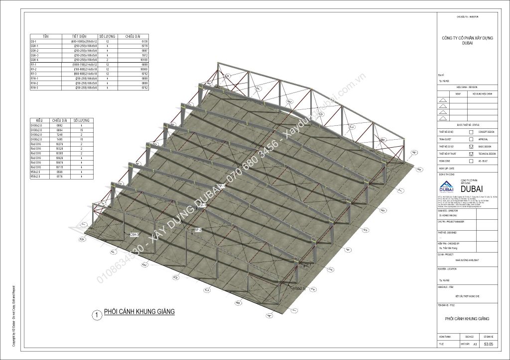 HỒ SƠ THIẾT KẾ NHÀ XƯỞNG RỘNG 45M DÀI 50M CAO 7M MIỄN PHÍ! 14 NX K45L50H7 Sheet S3 05 PHOI CANH KHUNG GIANG