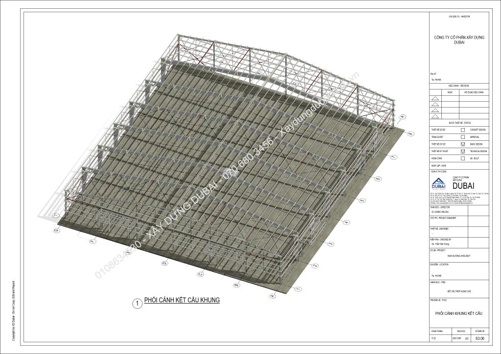 HỒ SƠ THIẾT KẾ NHÀ XƯỞNG RỘNG 45M DÀI 50M CAO 7M MIỄN PHÍ! 15 NX K45L50H7 Sheet S3 06 PHOI CANH KHUNG KET CAU