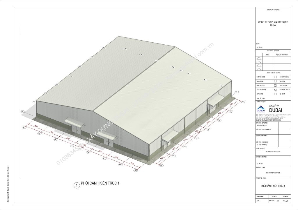 Nhà xưởng rộng 50m