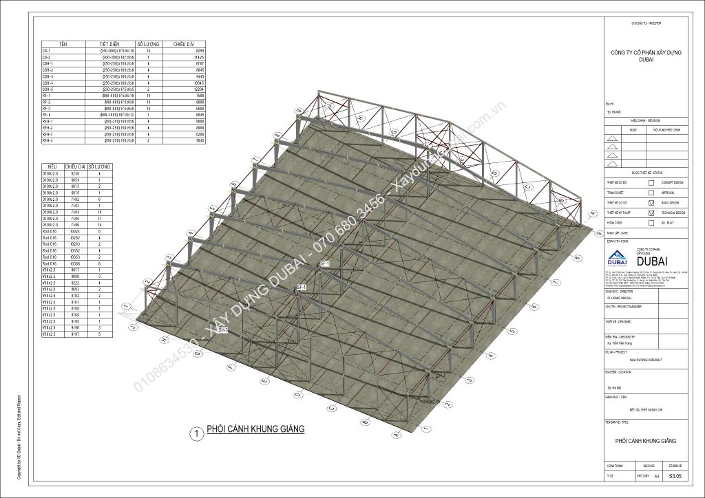 HỒ SƠ THIẾT KẾ NHÀ XƯỞNG RỘNG 55M DÀI 60M CAO 7M MIỄN PHÍ! 14 NX K55L60H7 Sheet S3 05 PHOI CANH KHUNG GIANG