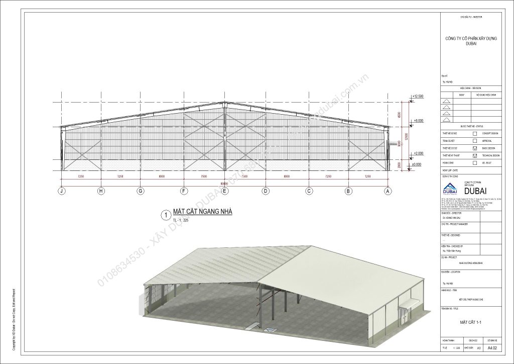 HỒ SƠ THIẾT KẾ NHÀ XƯỞNG RỘNG 60M DÀI 60M CAO 8M MIỄN PHÍ! 10 NX K60L60H8 Sheet A4 02 MAT CAT 1 1