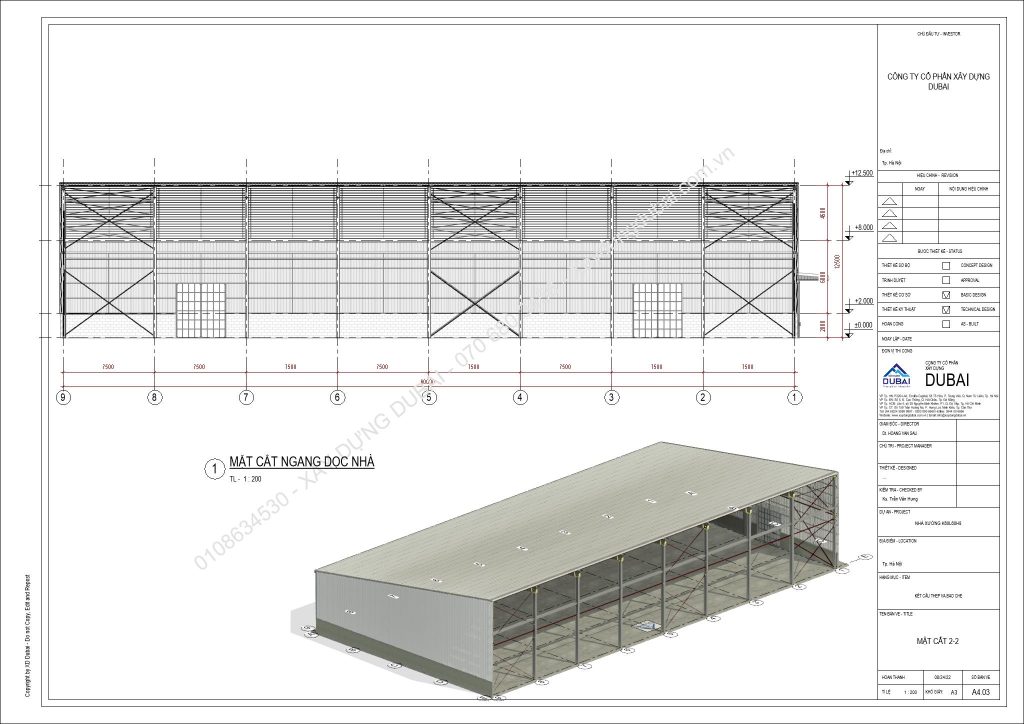 HỒ SƠ THIẾT KẾ NHÀ XƯỞNG RỘNG 60M DÀI 60M CAO 8M MIỄN PHÍ! 11 NX K60L60H8 Sheet A4 03 MAT CAT 2 2