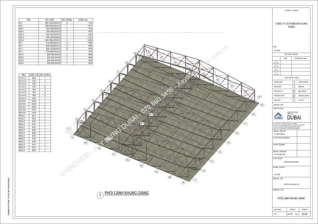 HỒ SƠ THIẾT KẾ NHÀ XƯỞNG RỘNG 60M DÀI 60M CAO 8M MIỄN PHÍ! 14 NX K60L60H8 Sheet S3 05 PHOI CANH KHUNG GIANG