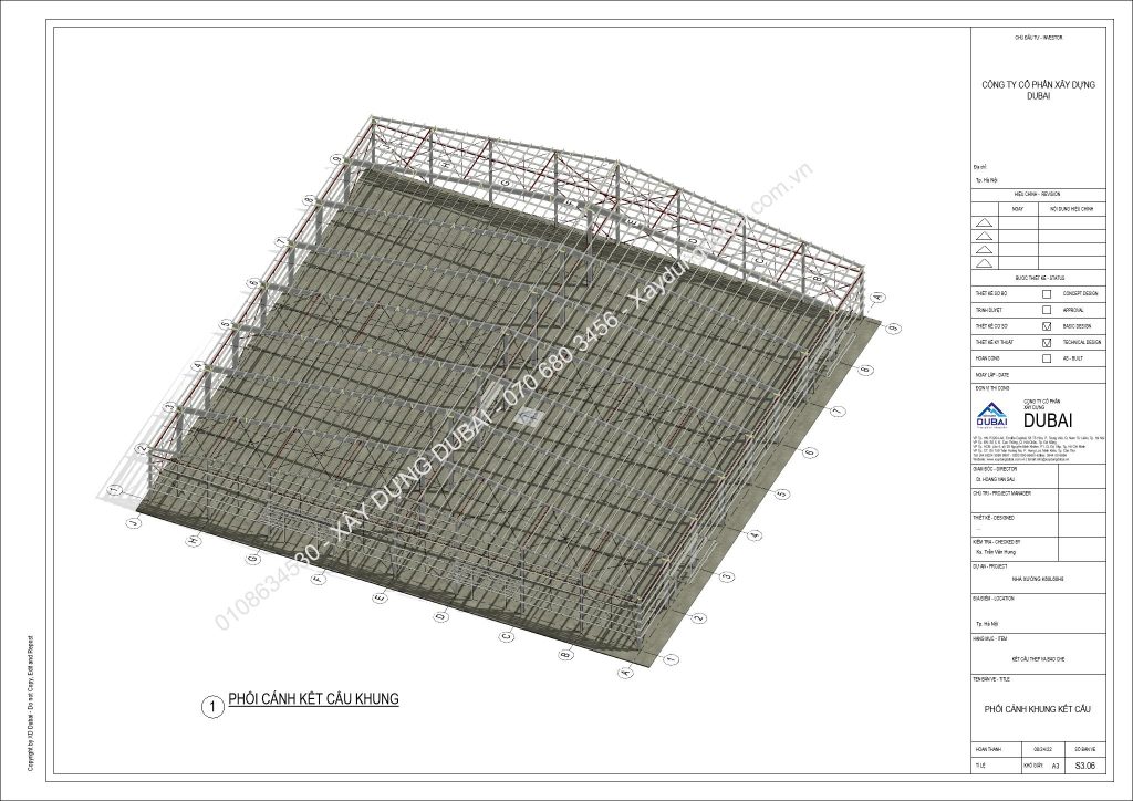 HỒ SƠ THIẾT KẾ NHÀ XƯỞNG RỘNG 60M DÀI 60M CAO 8M MIỄN PHÍ! 15 NX K60L60H8 Sheet S3 06 PHOI CANH KHUNG KET CAU