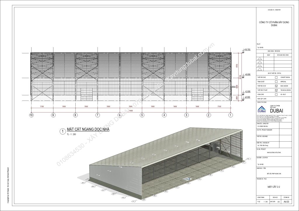 HỒ SƠ THIẾT KẾ NHÀ XƯỞNG RỘNG 70M DÀI 70M CAO 8M MIỄN PHÍ! 11 NX K70L70H8 Sheet A4 03 MAT CAT 2 2