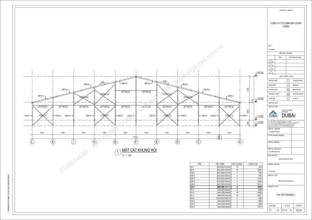 HỒ SƠ THIẾT KẾ NHÀ XƯỞNG RỘNG 70M DÀI 70M CAO 8M MIỄN PHÍ! 13 NX K70L70H8 Sheet S3 04 CHI TIET KHUNG 2