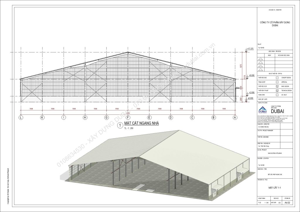 HỒ SƠ THIẾT KẾ NHÀ XƯỞNG RỘNG 75M DÀI 90M CAO 8M MIỄN PHÍ! 10 NX K75L90H8 Sheet A4 02 MAT CAT 1 1