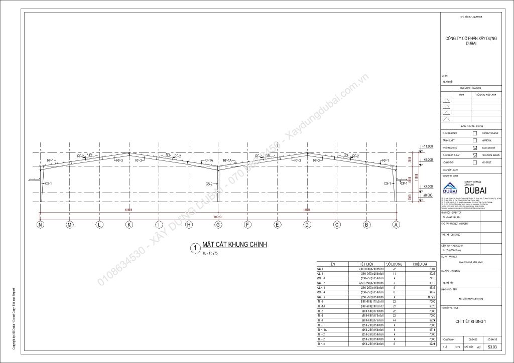 HỒ SƠ THIẾT KẾ NHÀ XƯỞNG RỘNG 80M DÀI 90M CAO 8M MIỄN PHÍ! 12 NX K80L90H8 Sheet S3 03 CHI TIET KHUNG 1