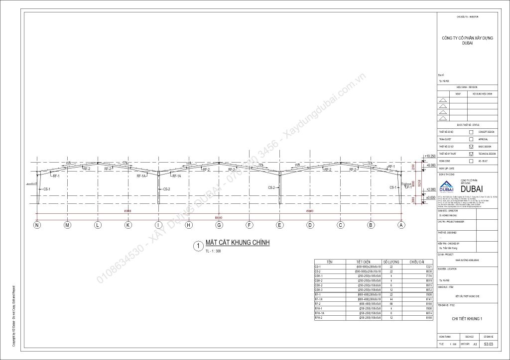 HỒ SƠ THIẾT KẾ NHÀ XƯỞNG RỘNG 90M DÀI 90M CAO 8M MIỄN PHÍ! 12 NX K90L60H7 Sheet S3 03 CHI TIET KHUNG 1